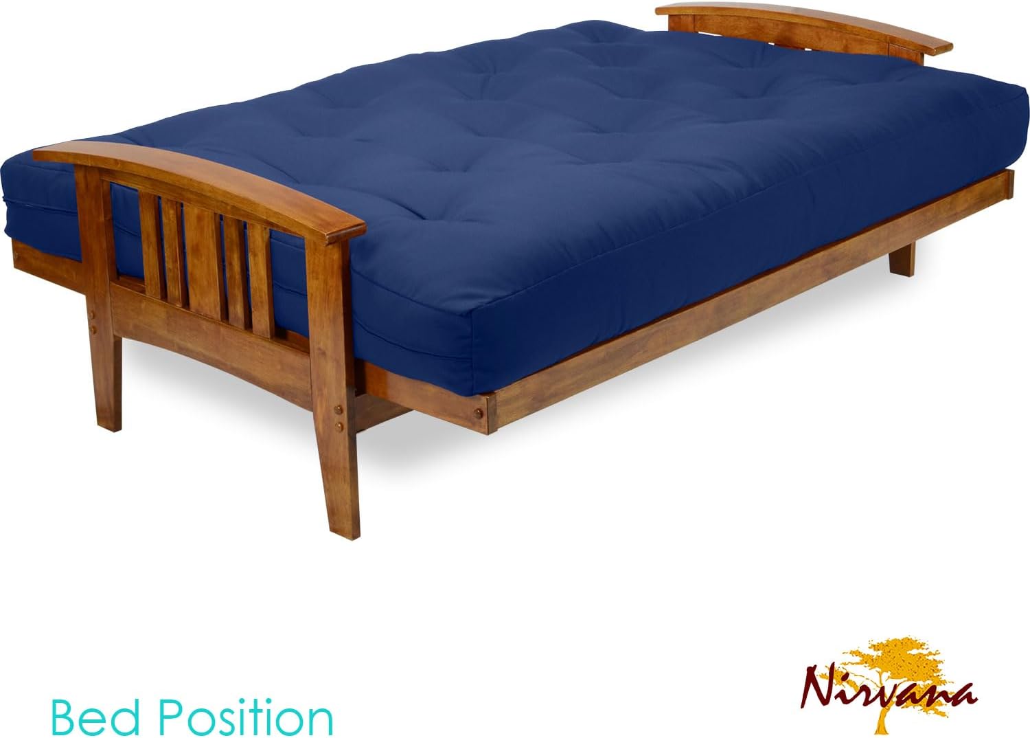 Westfield Futon Set - Queen Size, Frame, 8" Mattress, Twill Ivory Cover
