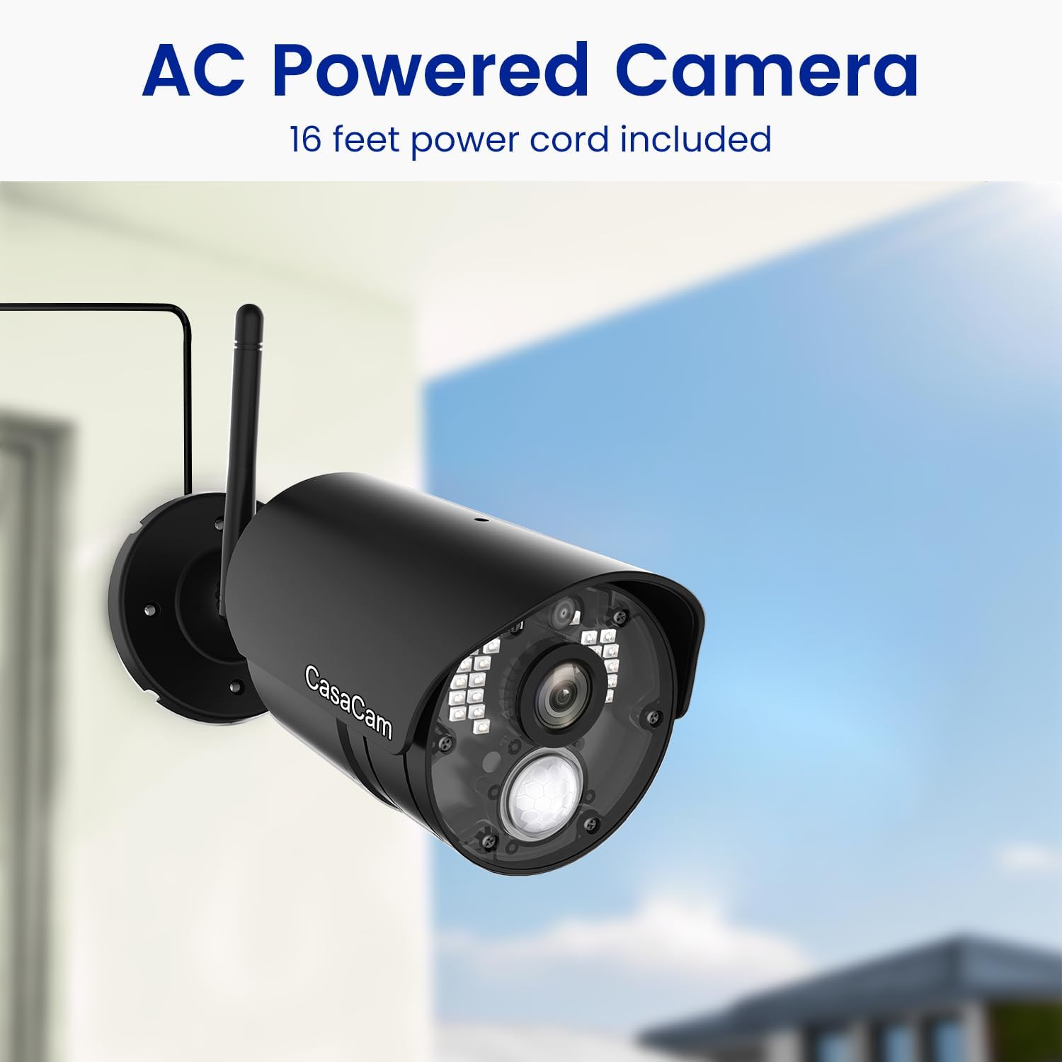CasaCam Wireless Security Camera Air, 7 inch Monitor, 2 720p Cams, No Fees