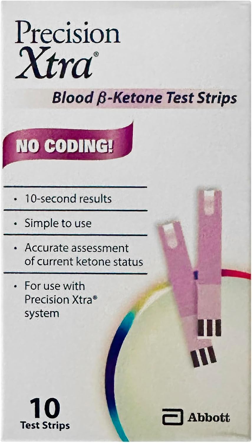 Precision Xtra Blood Ketone Test Strips - 10 ea - in Box