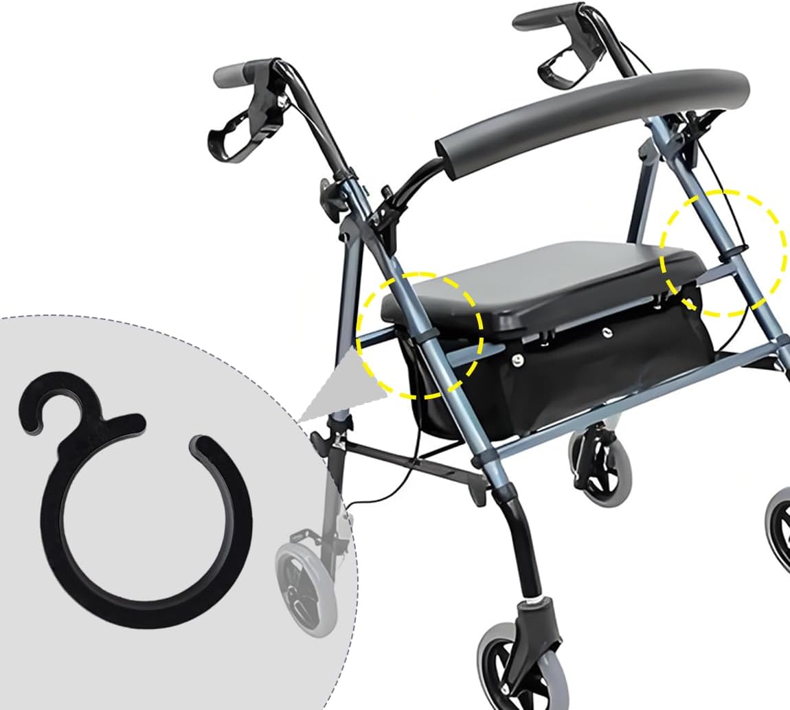 10PCS Rollator Seat Cushion Bracket Mount Parts, Rollator Walker Seat Clamp U Brackets, Brake Grip Holder for Rollators