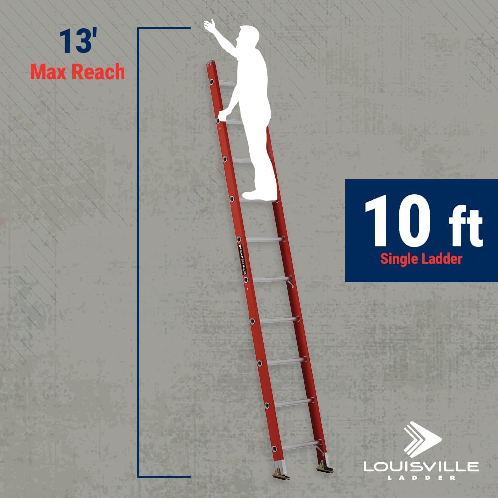 Louisville Ladder 12-Foot Fiberglass Step Ladder, 375-Pound Load Capacity, Type IAA, FS1312HD