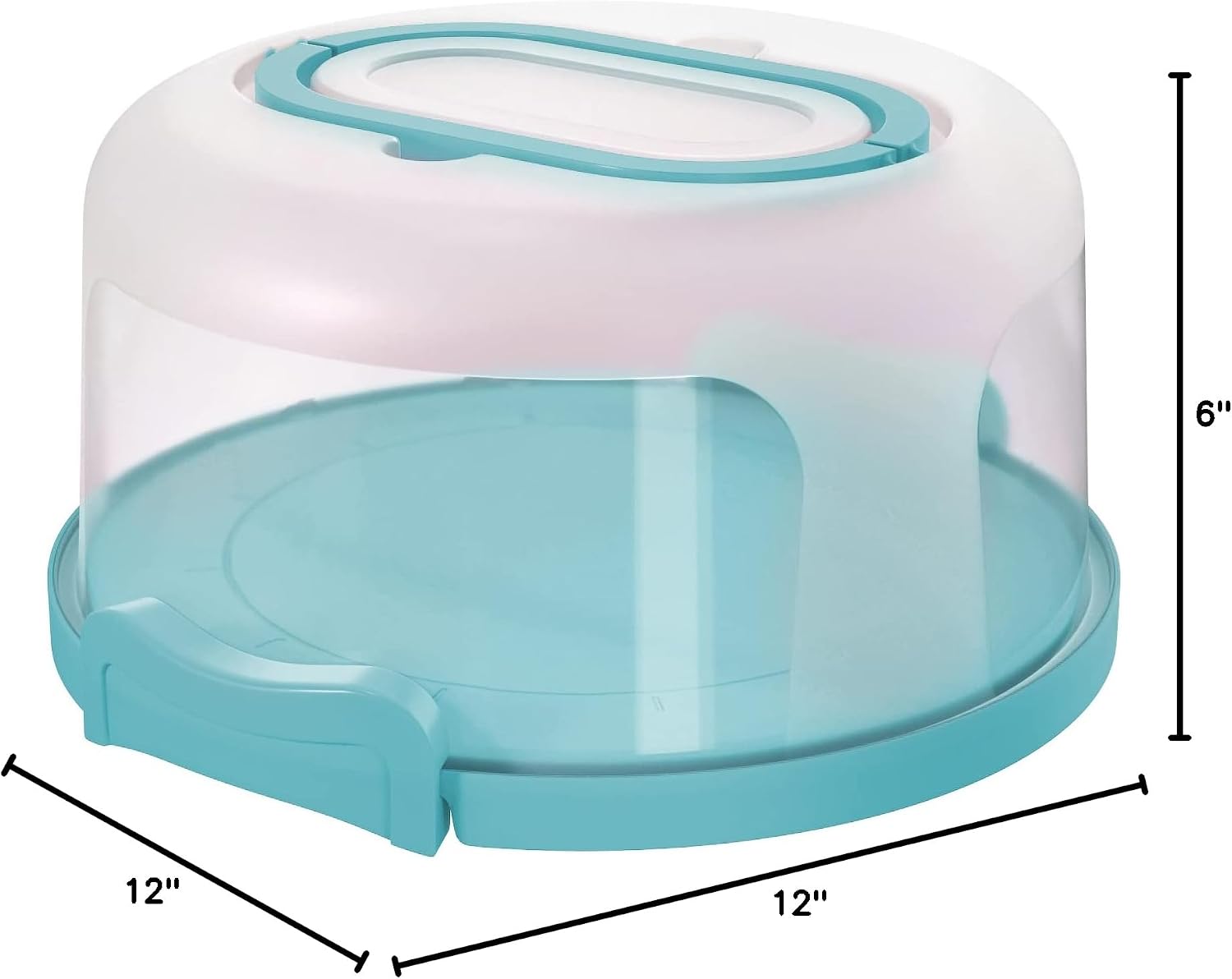 Top Shelf Elements Round Cake Carrier Two Sided Cake Holder Serves as Five Section Serving Tray, Portable Cake Stand Fits 10 inch Cake