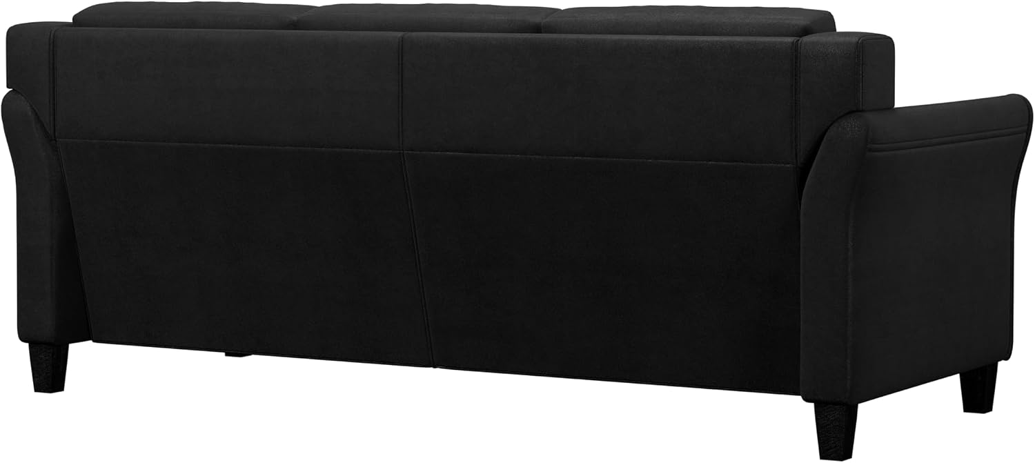 Studio Living Harrington 57.9" Loveseat, Transitional Modern, Pocket Coil Comfort, Easy Assembly, Microfiber Fabric, Dark Grey