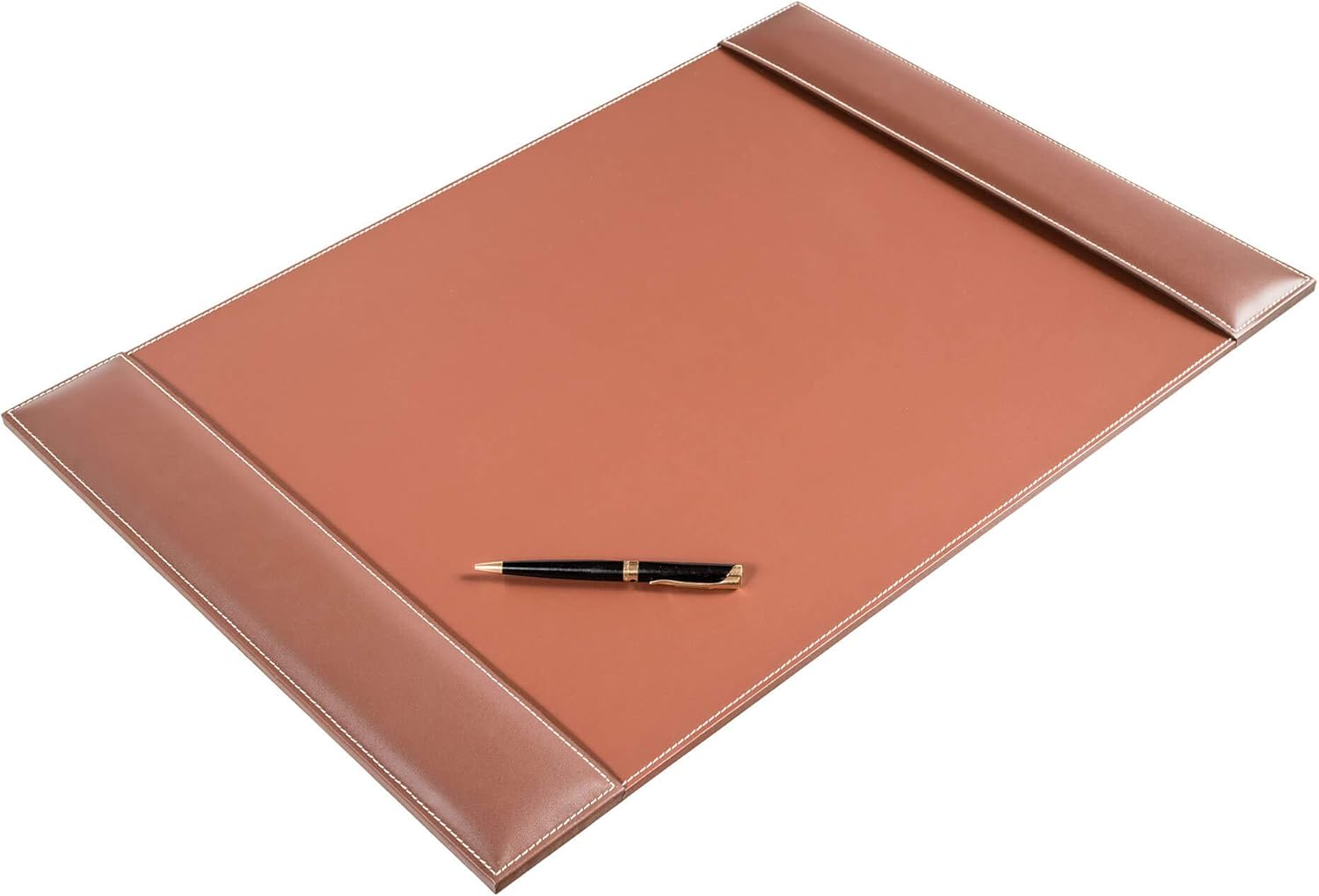 Dacasso Rustic Brown Desk Pad with Side-Rails, 25.5 by 17.25-Inch