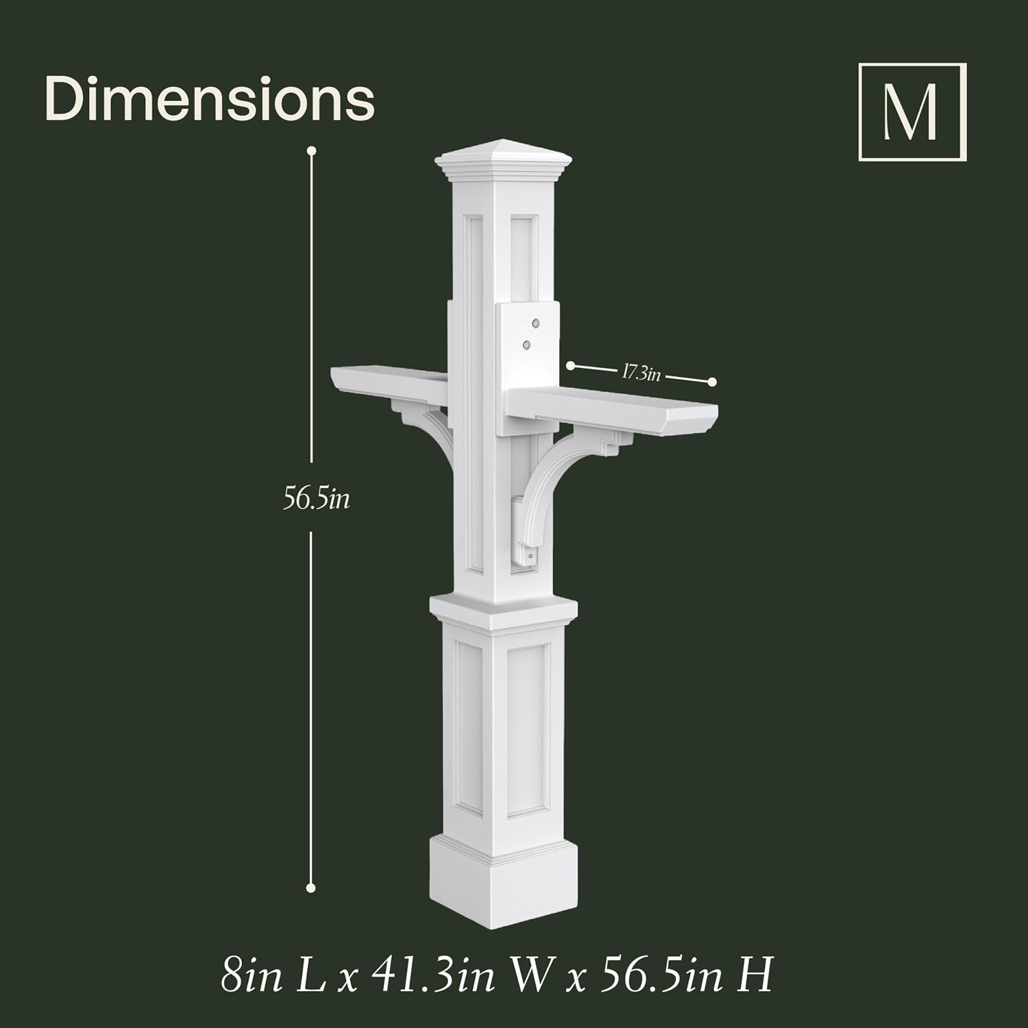 Mayne Newport Plus Double Mailbox Post for 2 Mailboxes, Black | Holds 2 post-mount mailboxes, Weather & fade resistant, All season, 15-year warranty