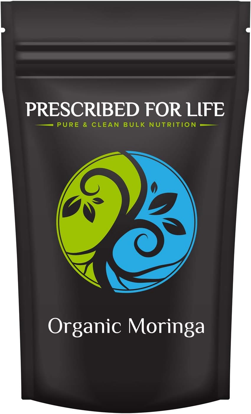 Prescribed For Life Organic Moringa Powder | Organic Moringa Leaf Powder | Superfood Supplement Rich in Vitamin C and Antioxidants | Moringa