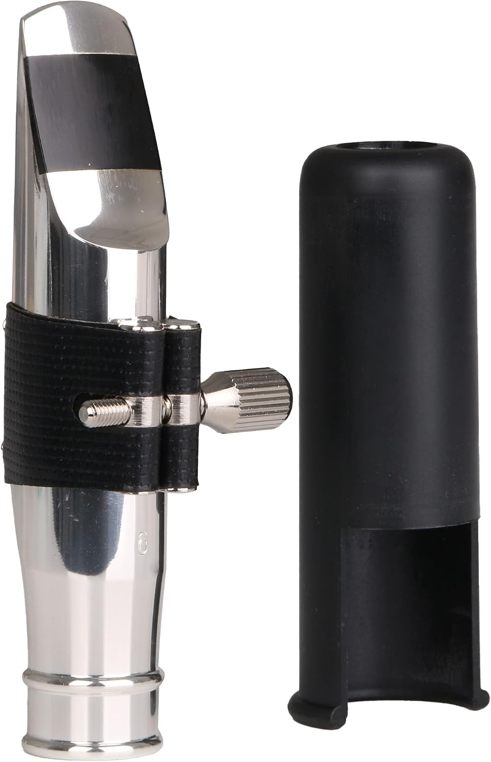 Yibuy Jazz Tenor Saxophone Mouthpiece Set Silver 6# Saxophone Replacement Parts