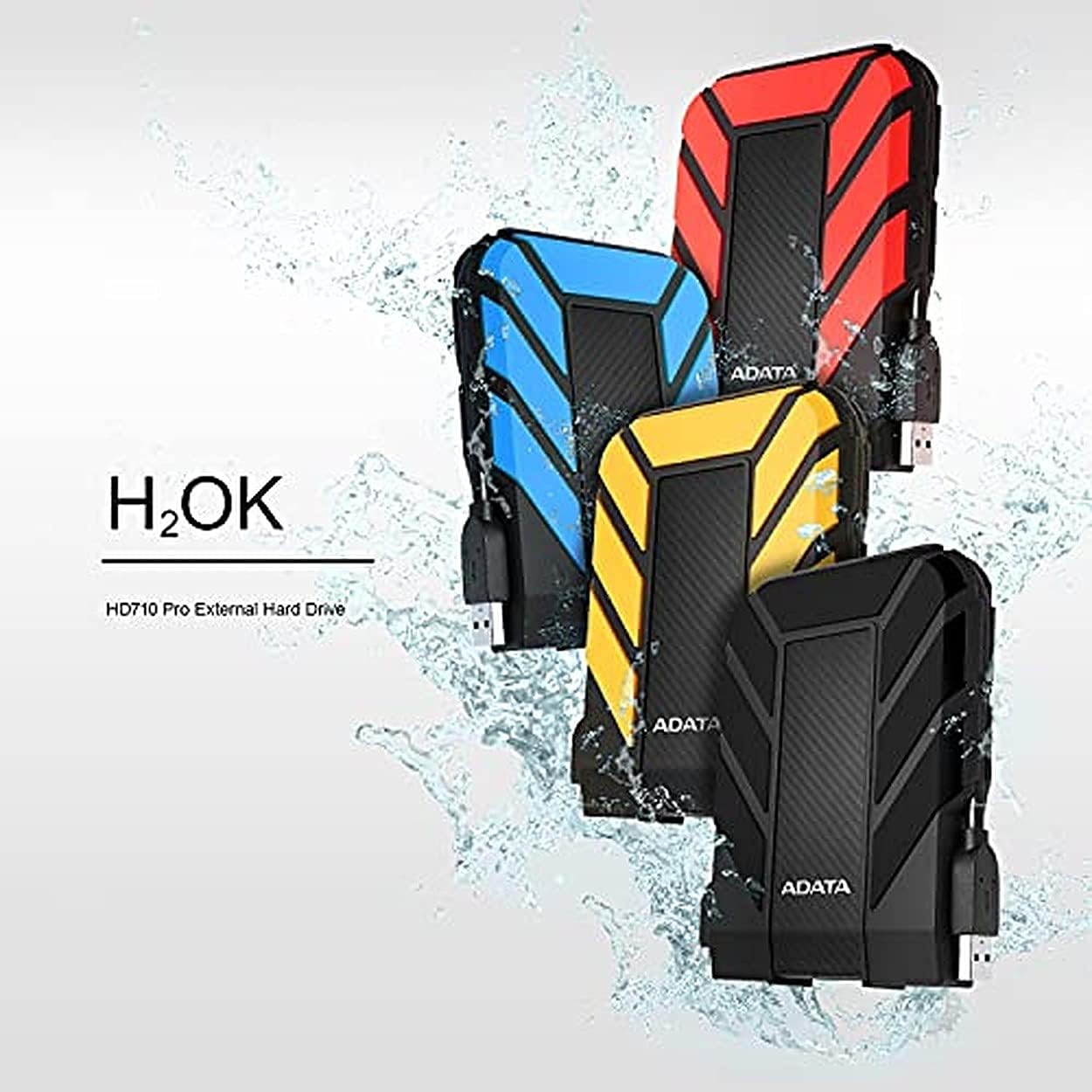 ADATA HD710 Pro - 4 TB External Hard Drive - Shockproof, Waterproof & Dustproof - Durable Storage - For Gamers, Students & Professionals - Mac, PC & Linux Compatible - Black - AHD710P-1TU31-CBK
