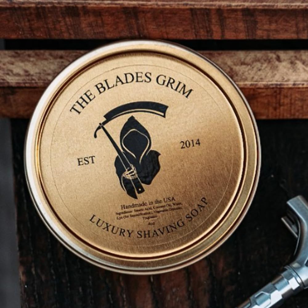 The Blades Grim – Luxury Shave Soap, Handmade in the USA (Smolder, 4oz)