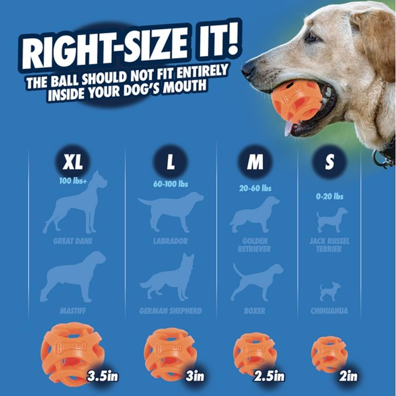 Chuckit! Air Fetch Ball Dog Toy, Small (2 Inch Diameter), for dogs 0-20 lbs, Pack of 2
