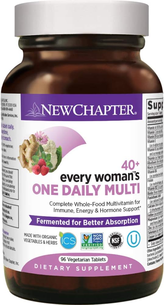 New Chapter Every Woman’s One Daily 40+ - Multivitamin for Women - Supports Immune, Bone, Hormone & Cellular Energy Health* - Non-GMO, Gluten Free, Dairy Free, Vegetarian & Kosher - 96 Tablets