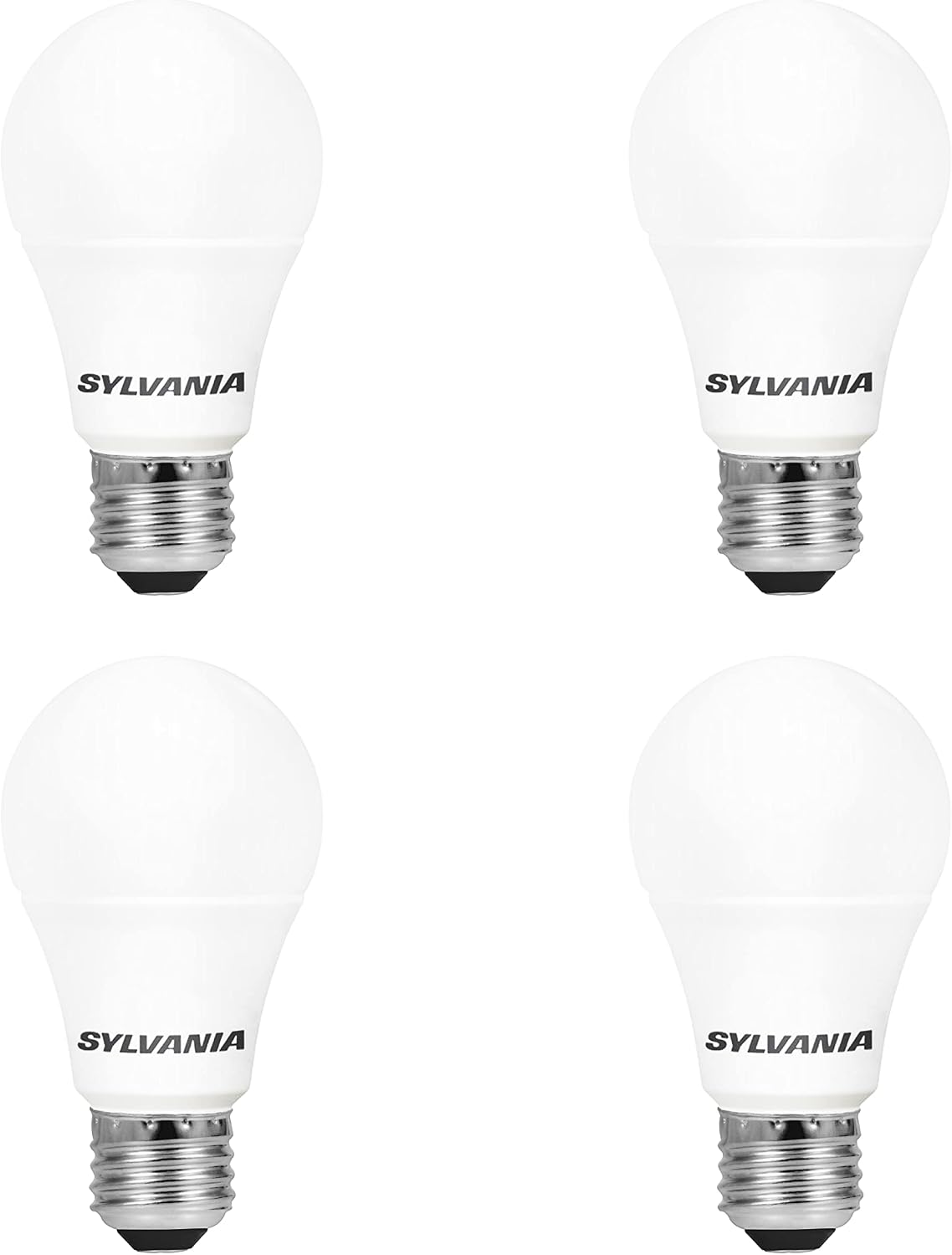 Sylvania LED A19 Light Bulb, 100W = 14W, Non-Dimmable, Frosted Finish, 1500 Lumens, 2700K, Soft White - 4 Pack (78101)