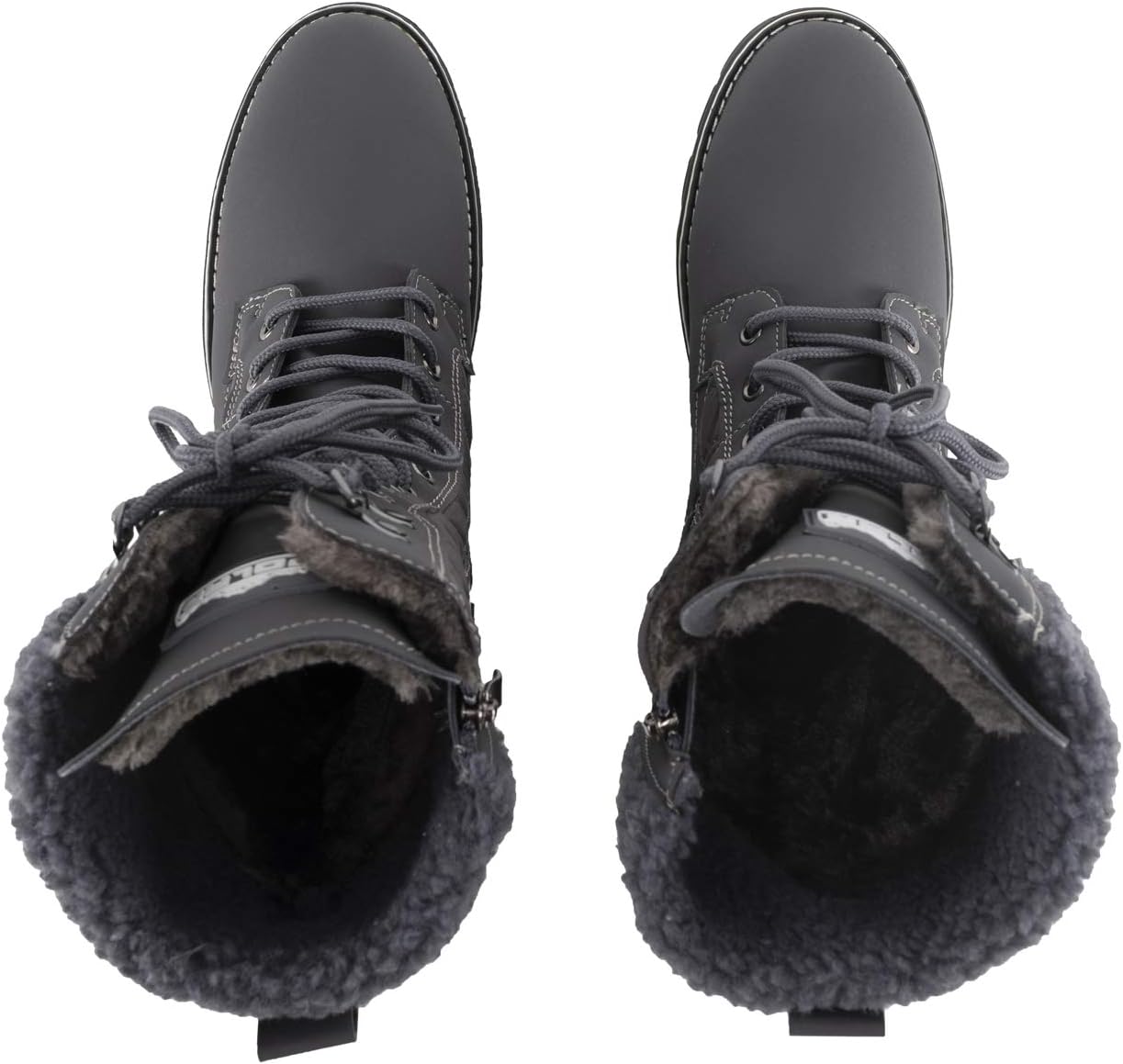 POLAR Womens Faux Fur Warm Thermal Waterproof Outdoor Walking Snow Winter Rubber Sole Calf Boots