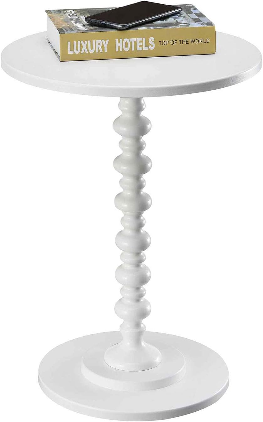 Convenience Concepts Palm Beach Spindle Table 17.75" - Traditional Round End Table for Living Room, Turned Solid Wood Side Table, Classic Display Pedestal Table, Espresso