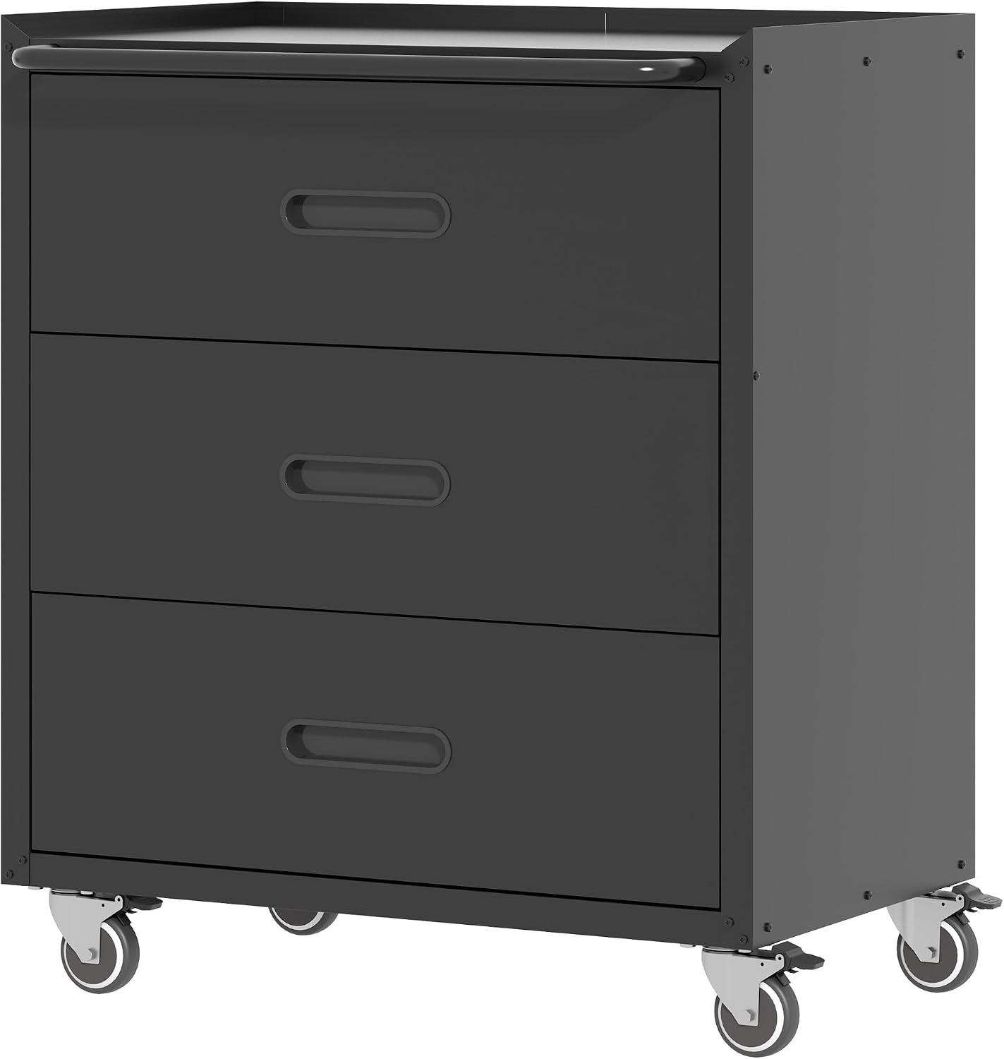Metal Storage Cabinet for Garage, Tool Cabinet, Utility Cabinet | Wheeled, Rolling Tool Cabinet, 6 Drawers, Top Countertop, Pegboard, Assembly Required, Black