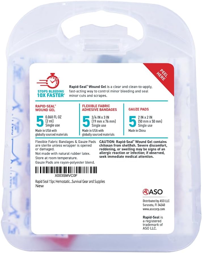 Rapid-Seal Hemostatic Wound Gel, 2 Tube, Stops Bleeding in Seconds