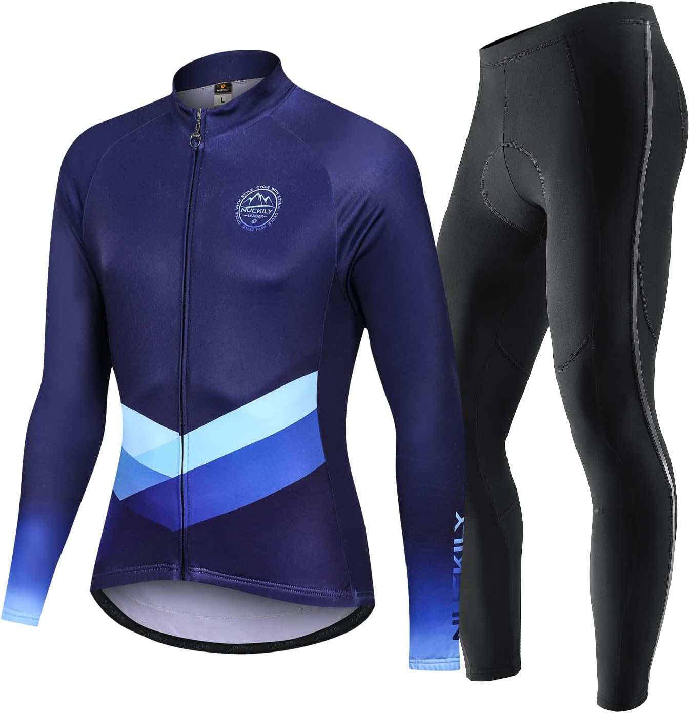 Mens Cycling Suit Windproof Winter Thermal Fleece Sportswear Clothing Set Riding Jersey Jacket & 3D Padded Pants Trousers
