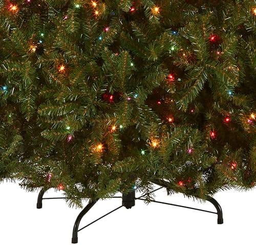 National Tree Company 7.5ft Pre-Lit Dunhill Fir Full Christmas Tree | 750 Multicolor Lights, 2,514 Tips, Artificial, Includes Stand, Green
