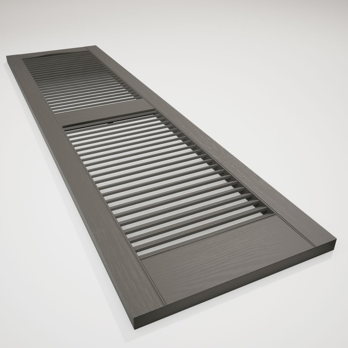 Ekena Millwork Lifetime Vinyl LL1S12X03600BL Standard Cathedral Top Center Mullion, Open Louver Vinyl Shutters, w/Installation Shutter-Lok's & Matching Screws (Per Pair), 12"W x 36"H, Black