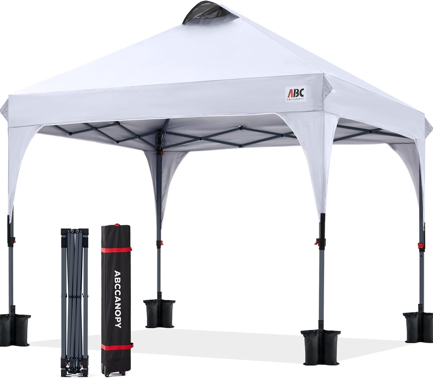 ABCCANOPY Outdoor Pop up Canopy Tent, 10x10 Instant Portable Canopy for Camping, Beach, Backyard,Gray | Water resistant & UV protection canopy, easy setup, with carry bag, ideal for camping, beach, backyard, market events