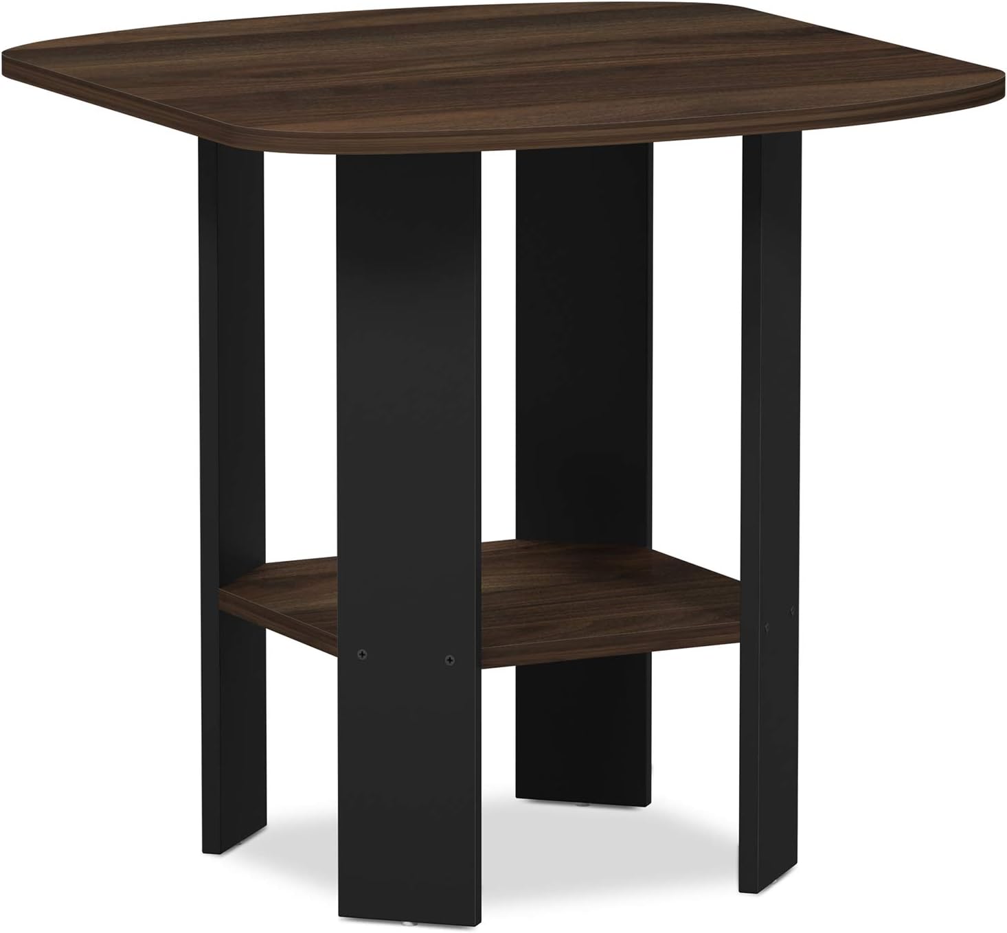 Furinno SIMPLE DESIGN Side Table, 2-Tier Modern End Table with Soft Edges, Open Shelves Night Stand, Bedside Table, for Living Room, Bedroom, French Oak