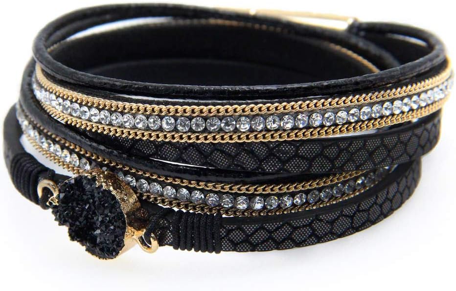 Fesciory Leather Wrap Bracelets for Women, Boho Western Layered Jewelry