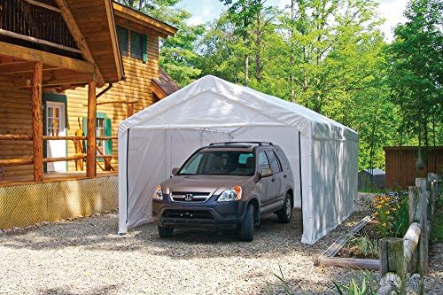 ShelterLogic 10' x 10' MaxAP Canopy Series Compact Outdoor Easy to Assemble Steel Metal Frame Canopy with 50+ UPF Sun Protection and Waterproof Cover, White, 23521