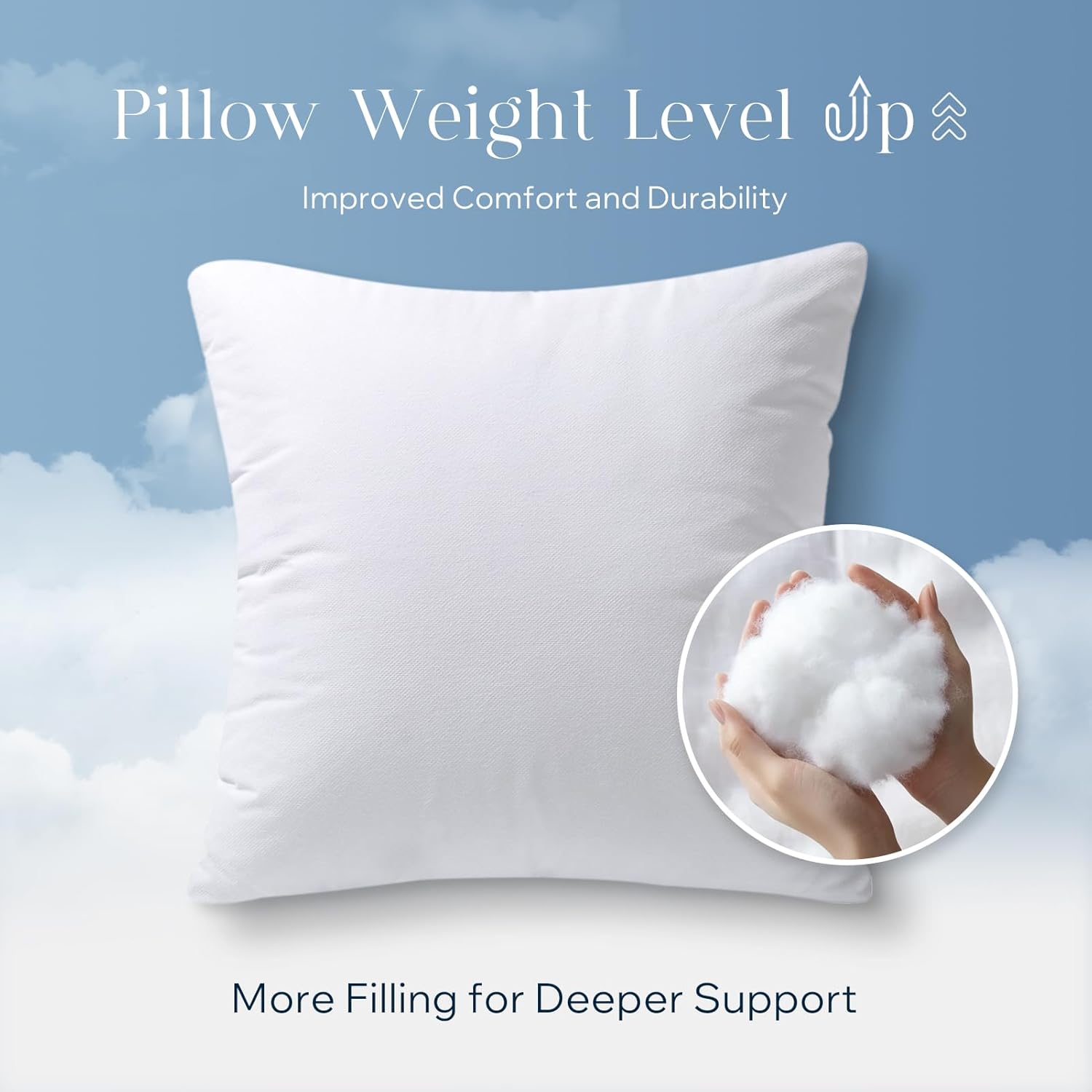 Phantoscope Throw Pillow Insert with 100% Cotton Cover, 26x26 Inch, 1 Pack
