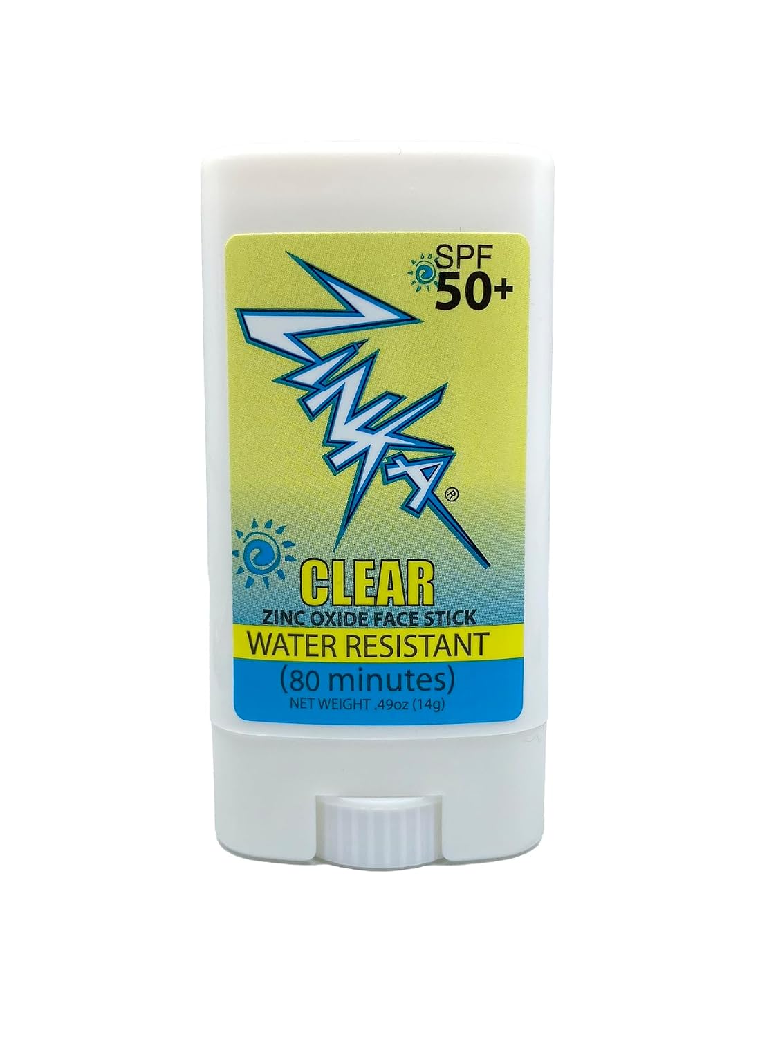 Zinka Clear Zinc Oxide Sunscreen Stick SPF 50, Travel-Friendly & Non-Greasy, Broad Spectrum UV Face Shield for Sensitive Skin