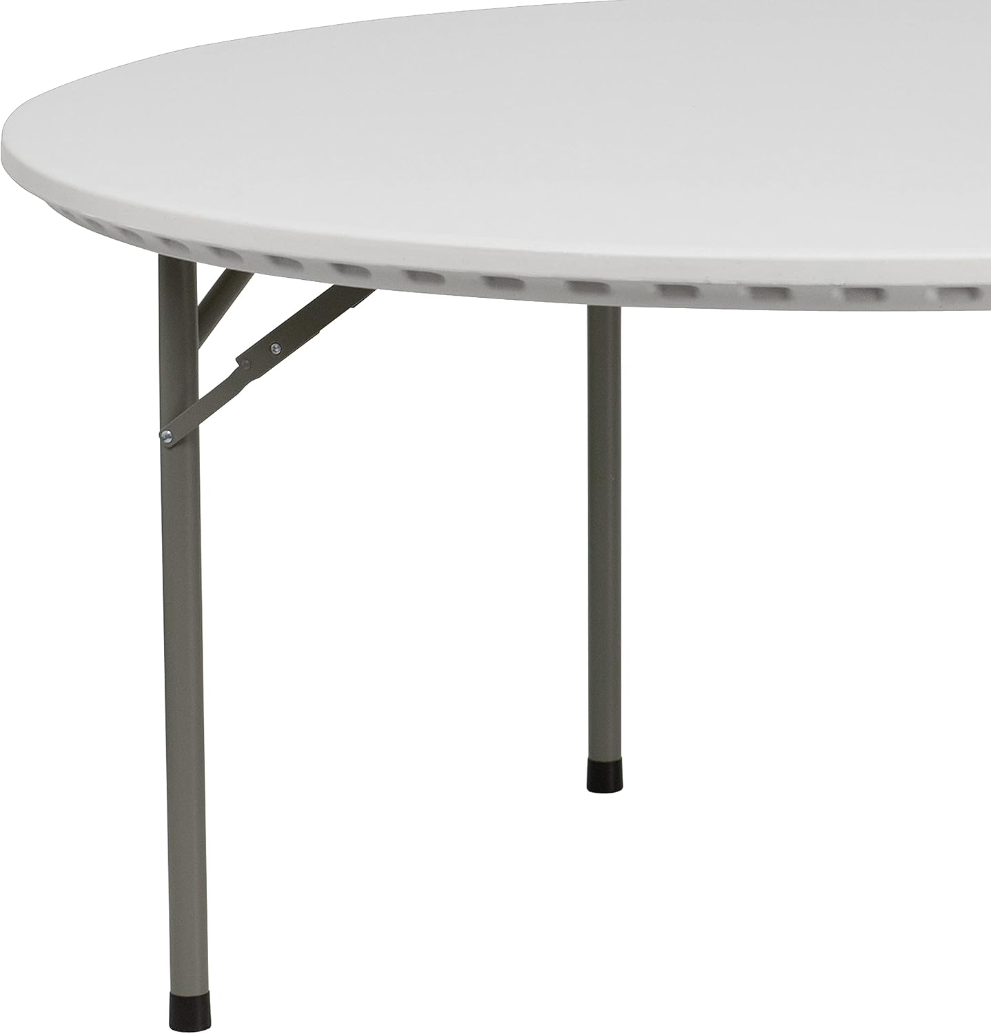 Flash Furniture Commercial 5 ft Plastic Round Folding Table, Granite White | Durable Construction, Commercial Use