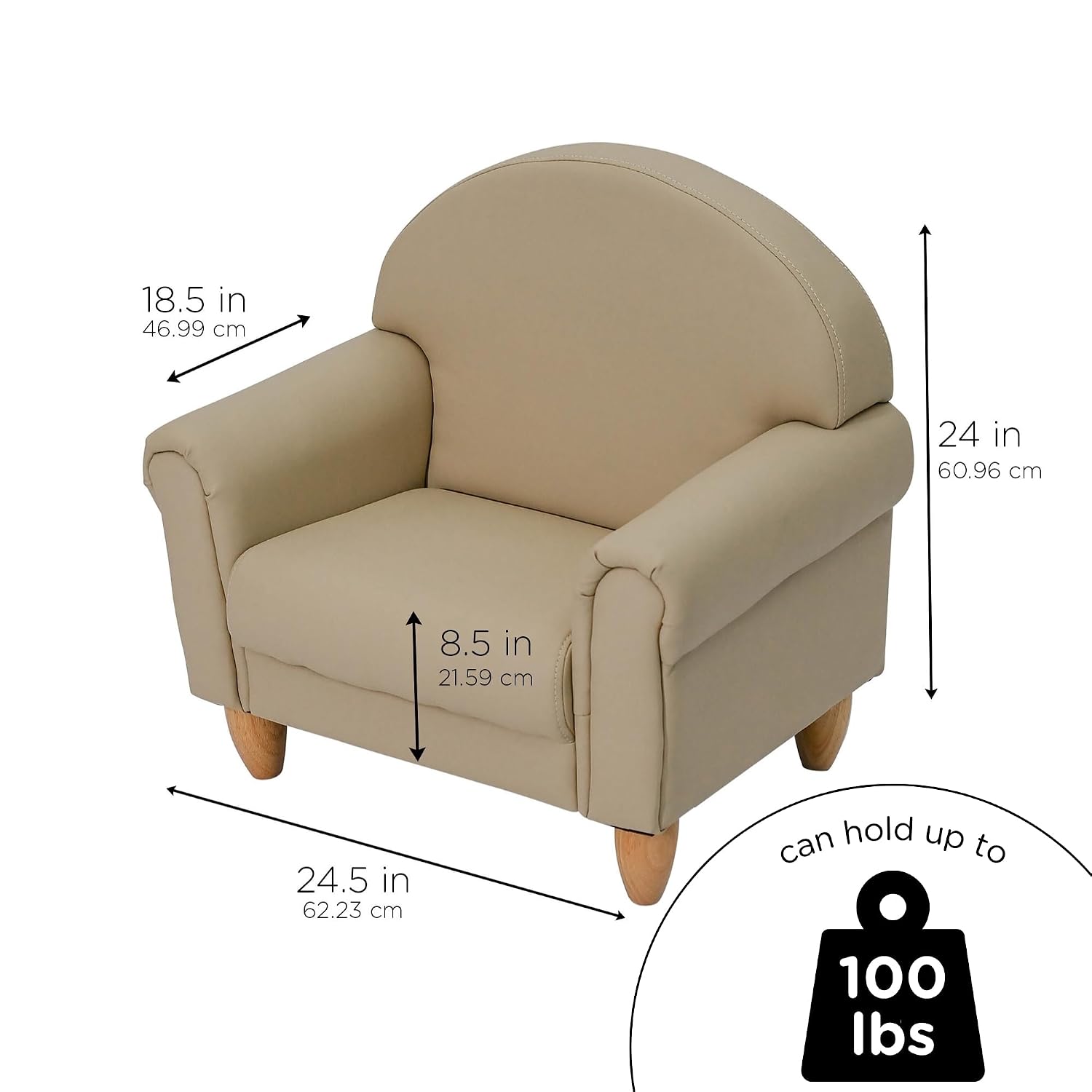 Children's Factory Upholstered Toddler Couch, Sofa, Deep Water