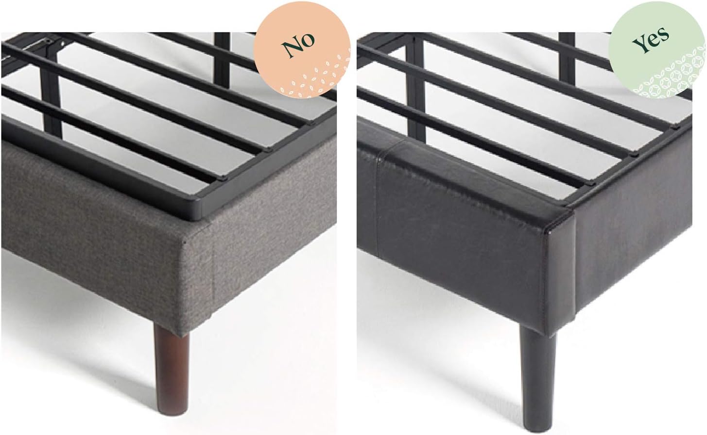 Zinus Quick Lock Bunkie Board, Box Spring and Bed Slat Replacement, Queen | Metal Frame with Steel Slats, Durable Construction Easy Assembly
