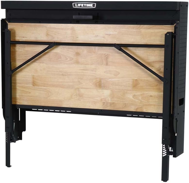 LIFETIME Products Wall Mounted Work Table, 4', Wood Varnish (80421)