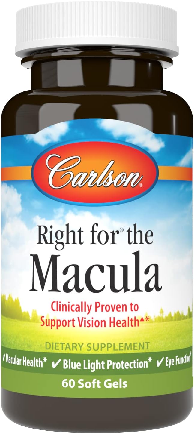Carlson Right for The Macula, Made with Lutemax 2020, 60 Softgels | Clinically Proven to Support Vision Health, Macular Health, Blue Light Protection