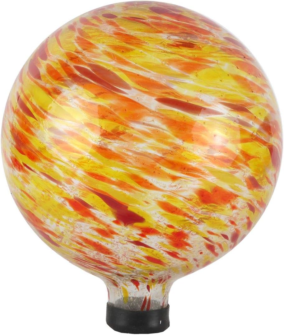 Lily's Home Glass Gazing Ball, A Colorful Addition to Any Garden or Home, Ideal As a Housewarming Gift. 10 Inch (Calming Water)
