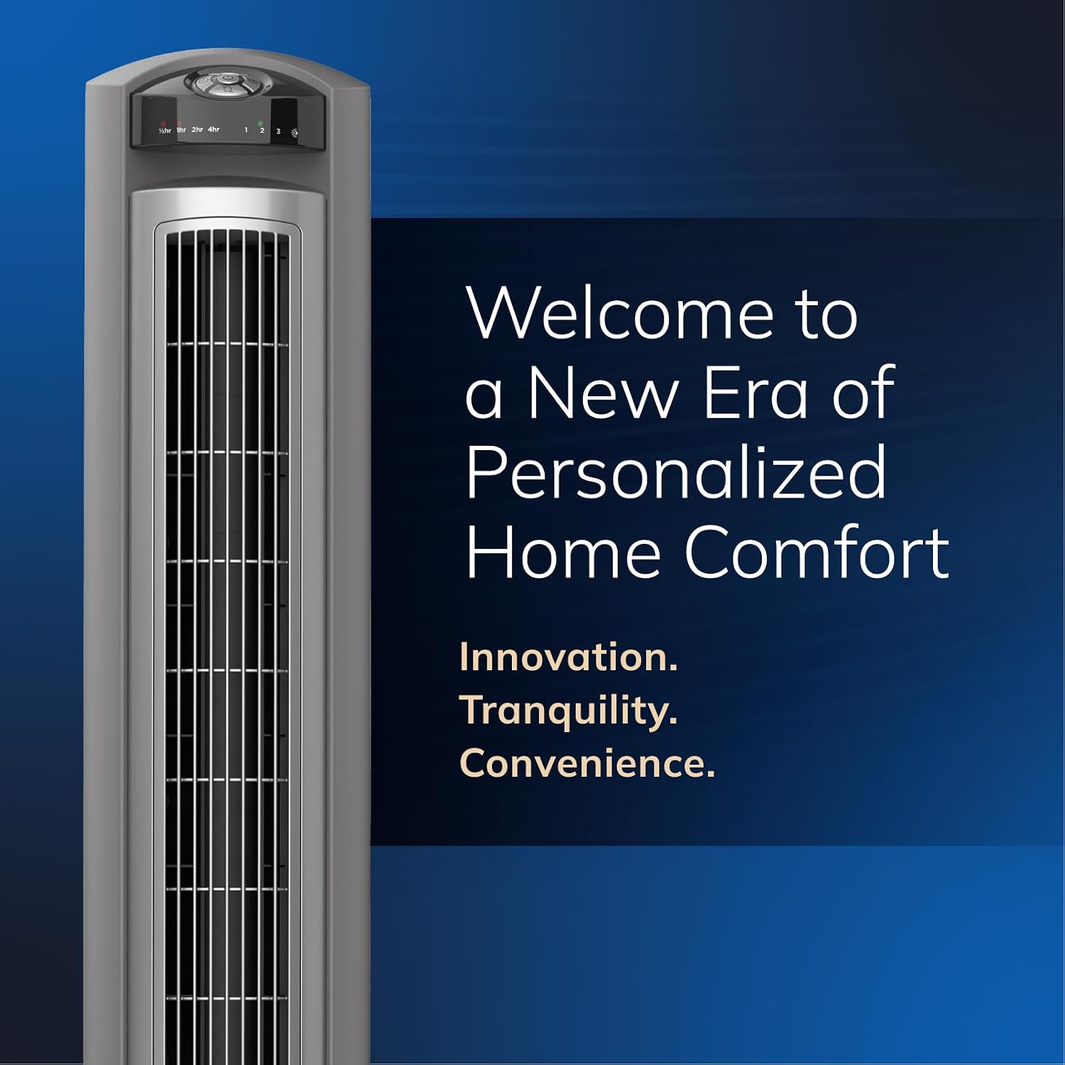 Lasko Oscillating Tower Fan with Remote - 42" - T42951 - Silver | Quiet Standing Fan for Bedroom, Office, and Home, 3 Speeds, Timer, Powerful Cooling Air, Nighttime setting, Space-Saving