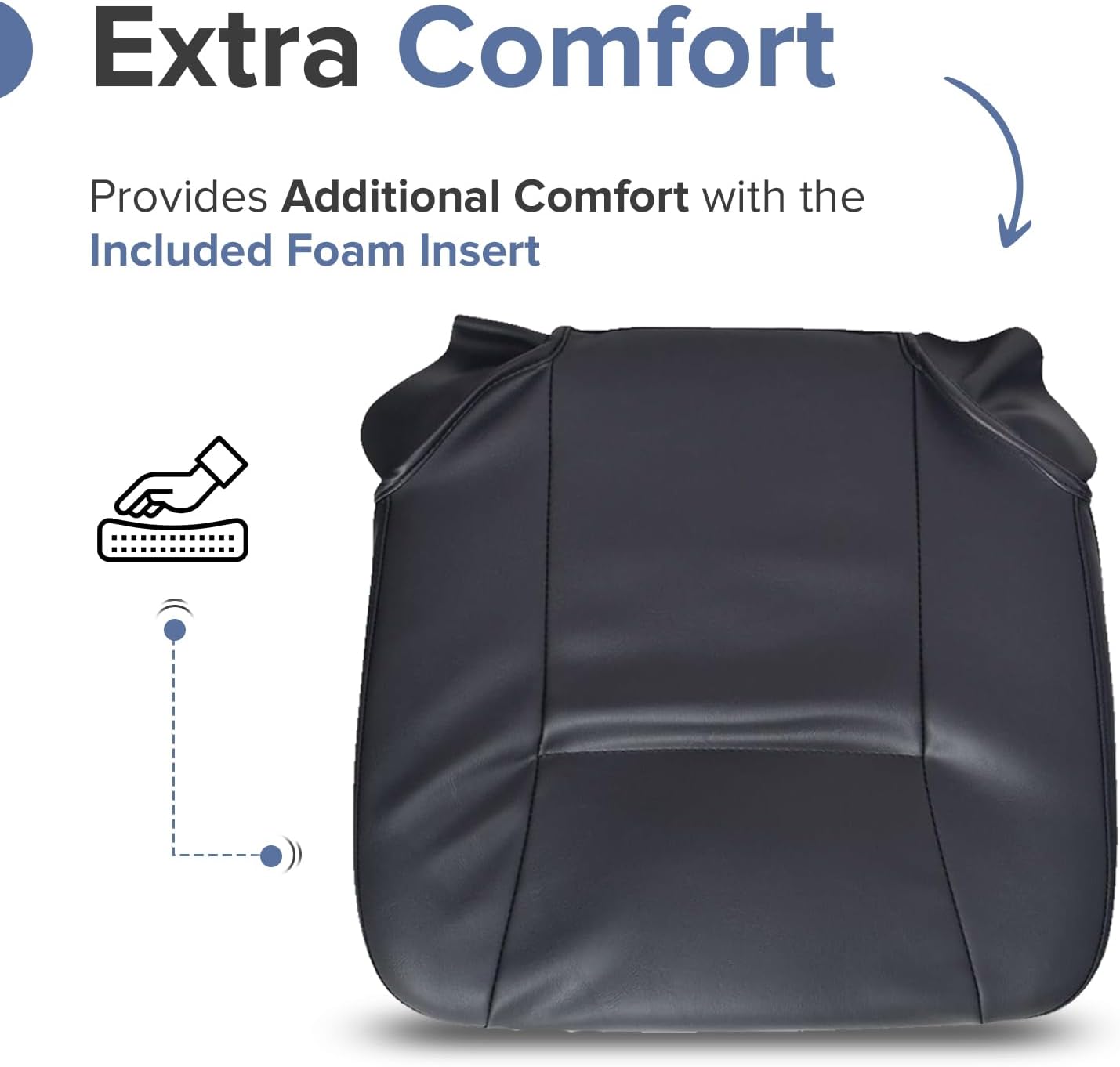 Black Vinyl Seat Base for Go-Go and Pride Revo (SC60/SC63/SC64) Mobility Scooters - Replacement 17-1/2"x16-1/2 Foam Insert with Cover for Standard