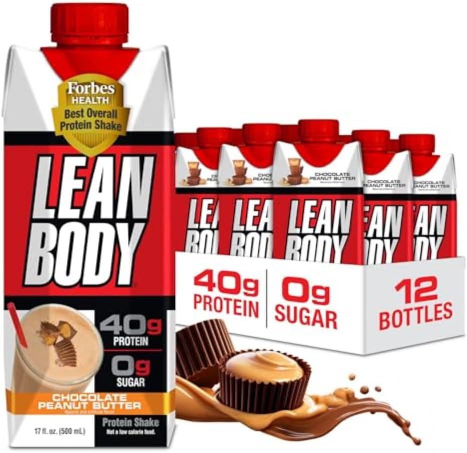 Labrada Lean Body Ready-to-Drink Chocolate Protein Shake, 40g Protein, Whey Blend, 0 Sugar, Gluten Free, 22 Vitamins & Minerals, LABRADA, 17 Fl Oz (Pack of 12)