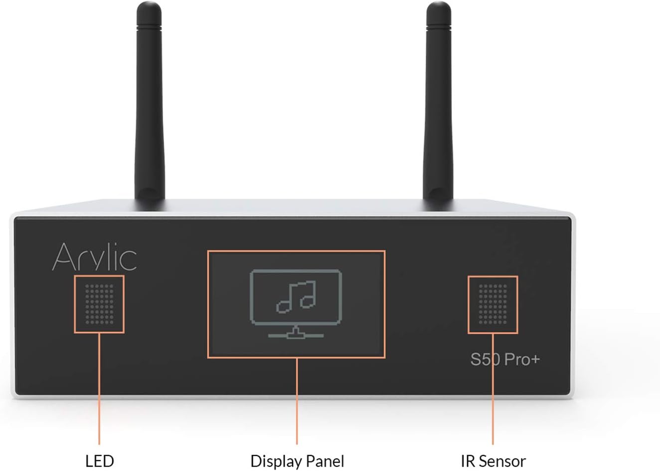 Arylic Up2stream S50 Pro+, Receiver Audio WiFi e Bluetooth, Preamplifier aptX HD con ESS Sabre Dac AKM ADC Multiroom/multizone