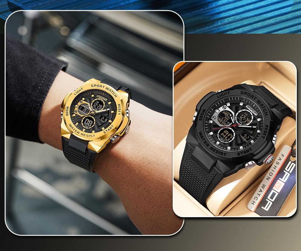 FANMIS Men's Digital Sport Watch Military LED Alarm Waterproof Quartz Watch | Tactical Outdoor Sport Watch Multi Function Led Display Alarm Stopwatch Date Quartz Rugged Style Daily Water Resistance