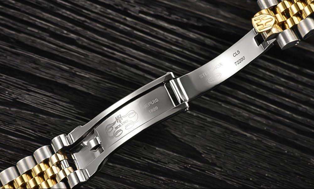 Men's Automatic Watch Gold-Plated 316L Steel Sapphire Crystal | Japanese 8215 automatic movement • Sapphire crystal • 18K gold-plated 316L steel • Date display • Dress and business wear