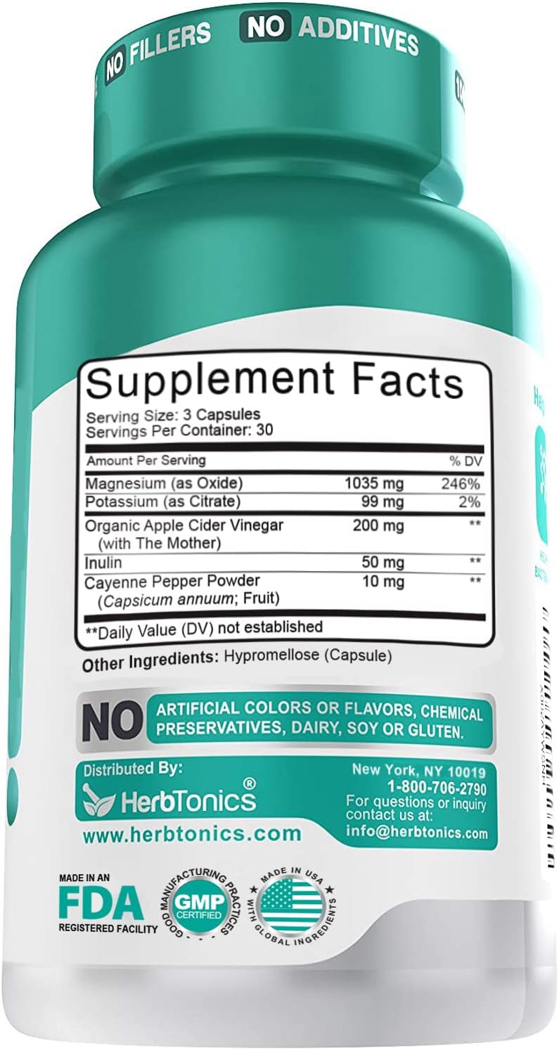Herbtonics Oxygen Based Colon Cleanse and Detox Digestive System Formula | with Apple Cider Vinegar | Colon Cleanser Pills for Adults | 90 Gluten