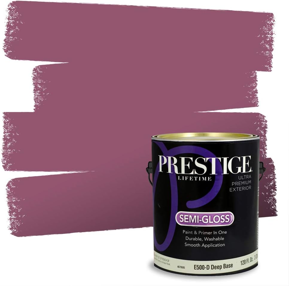 PRESTIGE Paints Exterior Paint and Primer In One, 1-Gallon, Satin, Comparable Match of Sherwin Williams* Grandeur Plum*