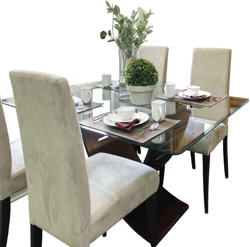 16 inch Square Glass Table Top - Tempered - 1/2" Thick Glass Surface, Safe Beveled Edge, Eased Corners, Multipurpose for Dining Table, Patio, Coffee and End Table