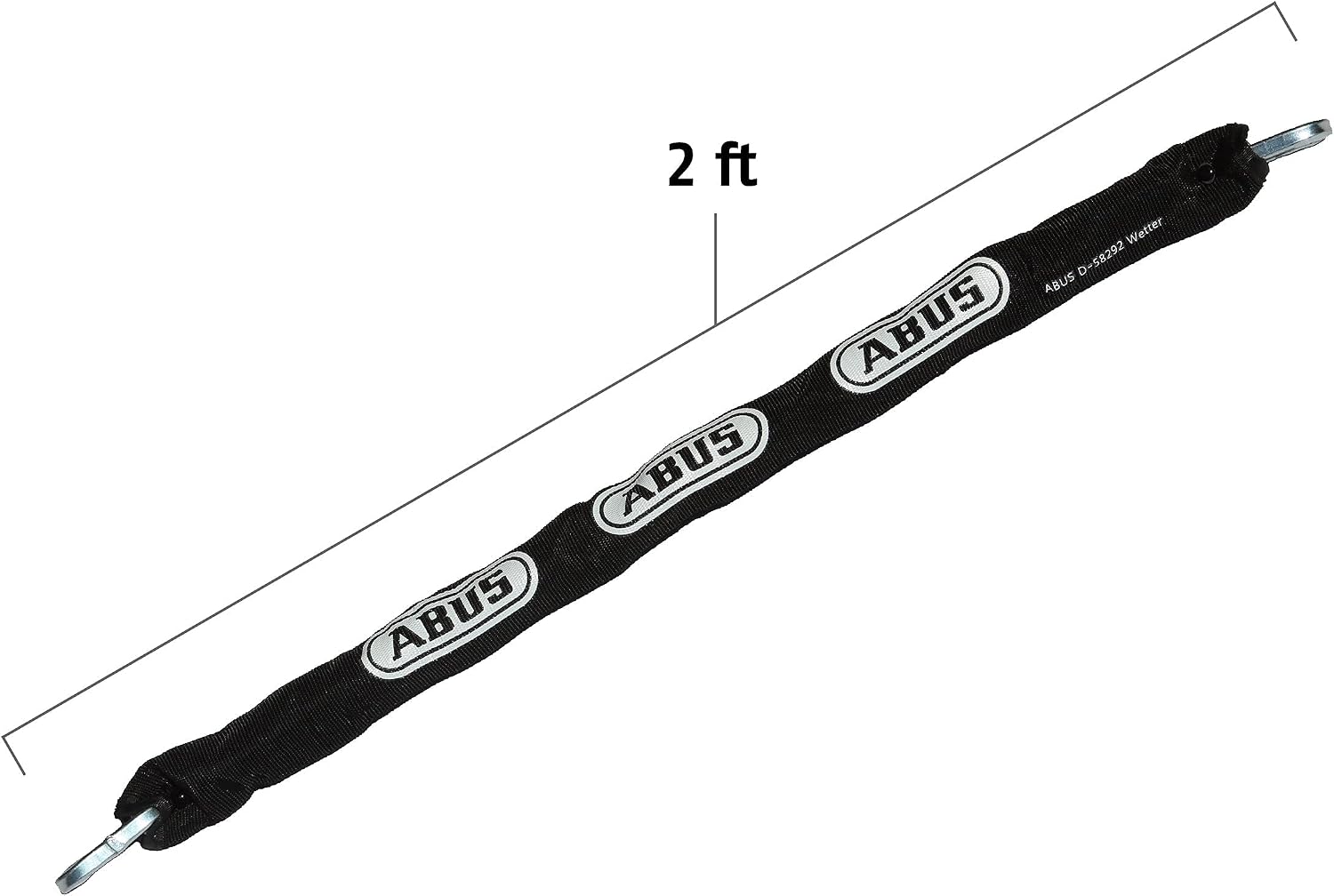 ABUS Hardened Steel 8KS 6 Foot x 5/16" Thick Square Security Chain | for Bikes, Containers, Trailers, ATV's, Motorcycles and Personal/Industrial Property