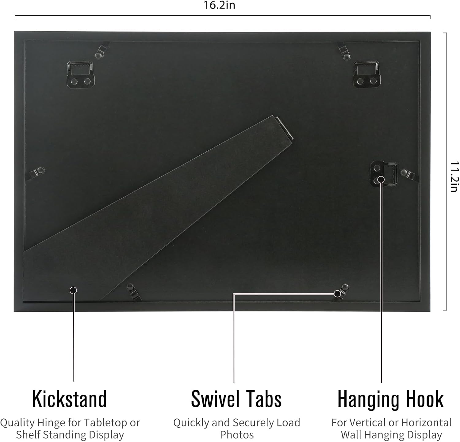 4x6 5-Opening Collage Picture Frame Black Wood