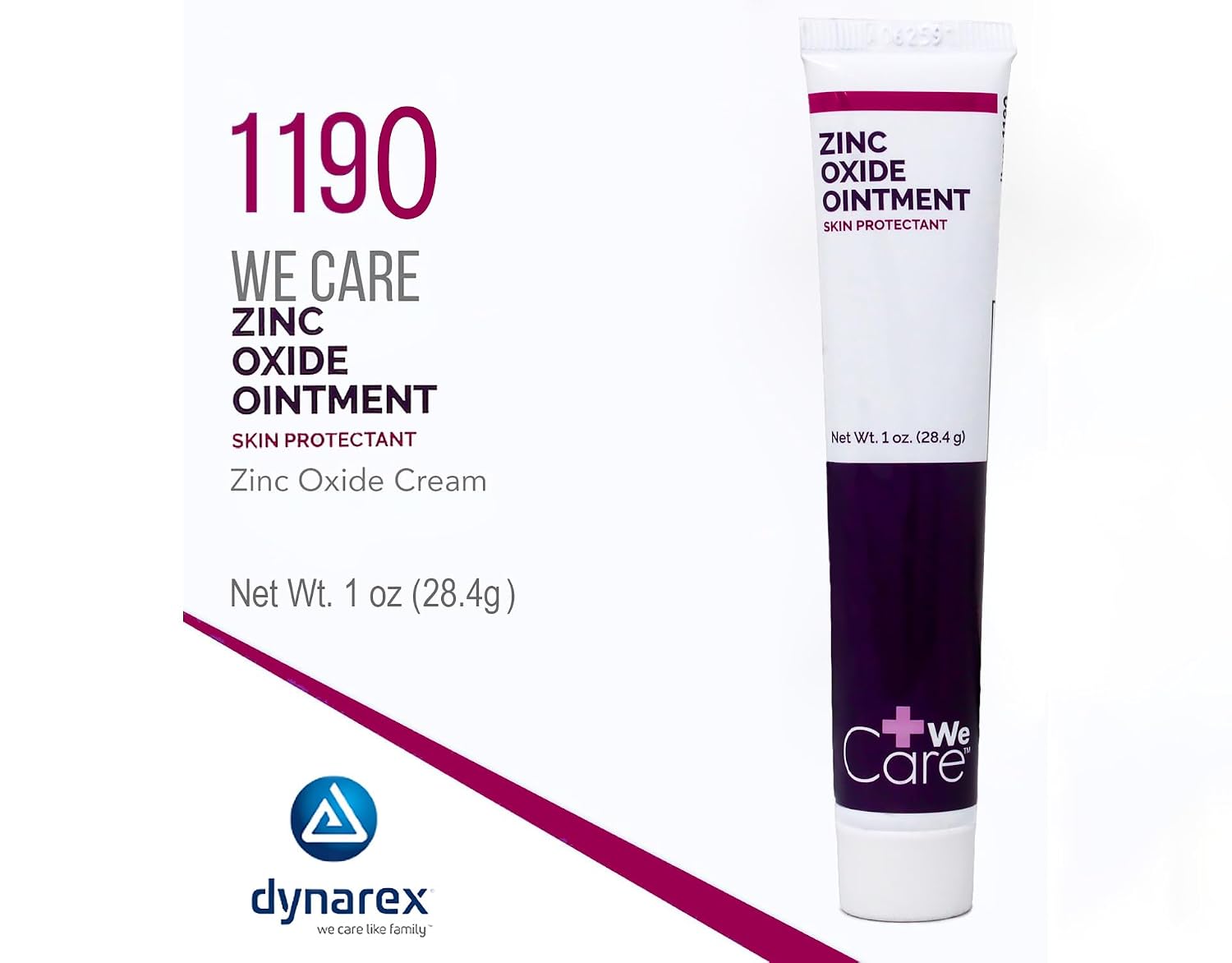 Dynarex Zinc Oxide Ointment, Protective Skin Barrier Ointment, Soothes, Prevents, and Relieves Diaper Rash, Chaffed Skin, and Irritation, White, 3 – 1 oz. Tubes