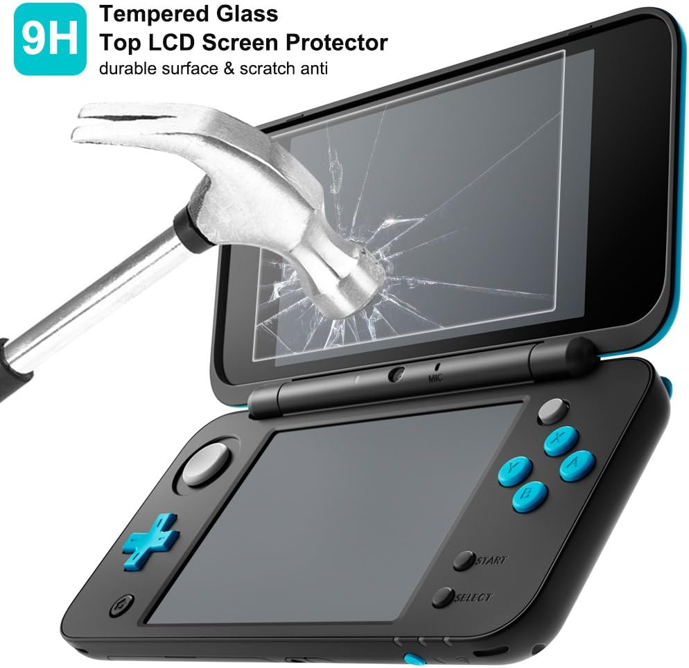 Protective Cases Compatible New 2DS XL with Screen Protectors, AFUNTA 1 Crystal Clear Case and 1 EVA Carrying Case for Console