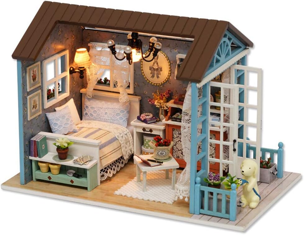 DIY Miniature House Kit with Furniture for Kids Teens Adults Aged 14+ | 1:24 Scale Wooden Mini Doll House Accessories Creative Room Book Nook(Forest Times)