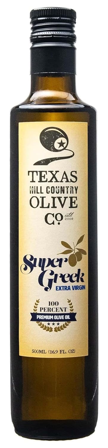 Texas Hill Country Olive Co Terra Verde Extra Virgin Olive Oil - Cold Pressed EVOO Gourmet Olive Oil - Rich & Fruity - Perfect for Finishing & Dressing - Award Winning & Made in Texas (8.5 oz)